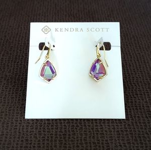 Kendra Scott "Cory" Dichroic Blue/Purple Glass🪟 Drop⬇️ Earrings